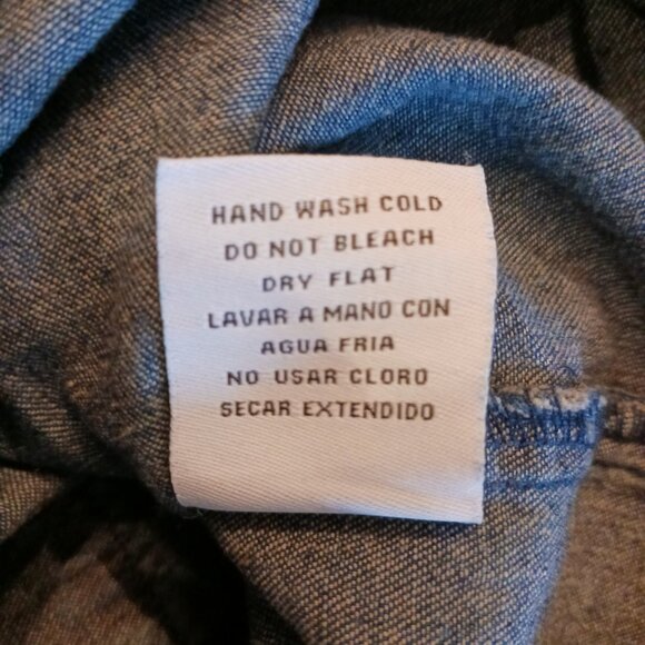 Easel, Oversized Overalls, Print Blue Denim, Distressed, Medium, Grunge, Cottage - Picture 16 of 16